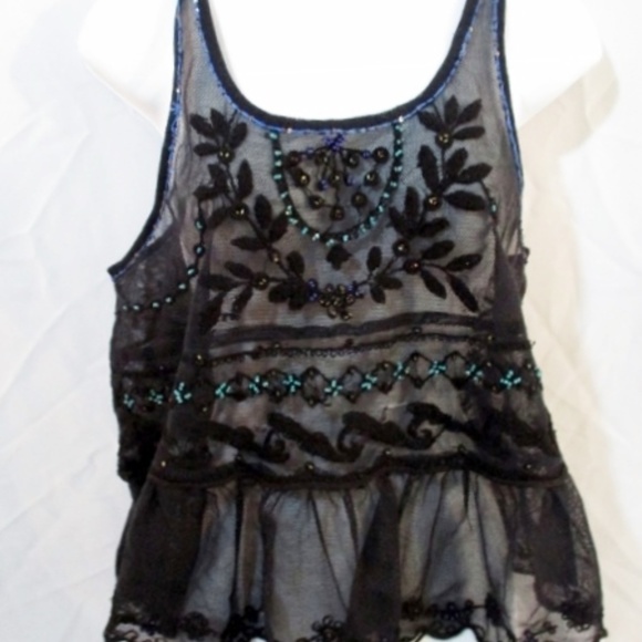 Free People Tops - FREE PEOPLE ANTHROPOLOGIE Lace Mesh Tank Top Free People Tops - FREE PEOPLE ANTHROPOLOGIE Lace Mesh Tank Top